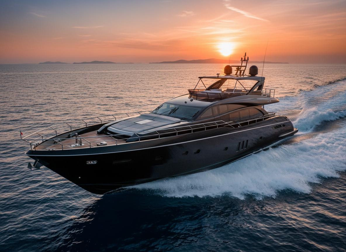 108ft Mangusta Yacht Black - High performance luxury yacht Cabo