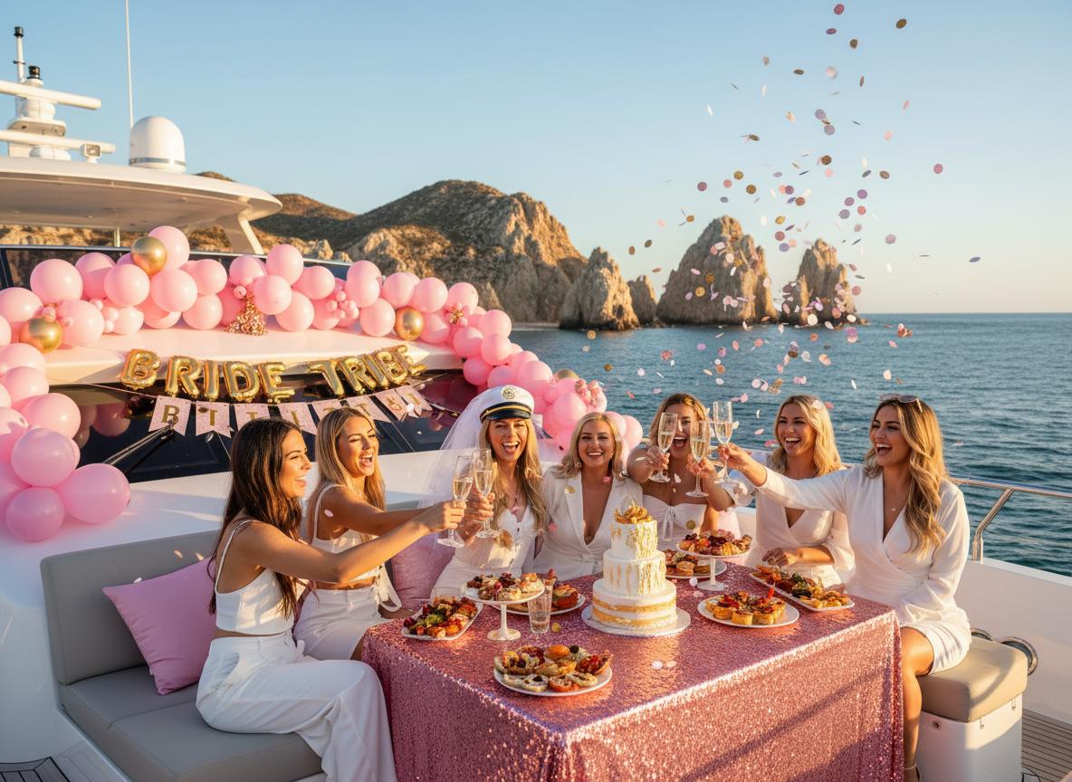Bachelorette party on luxury yacht in Cabo San Lucas